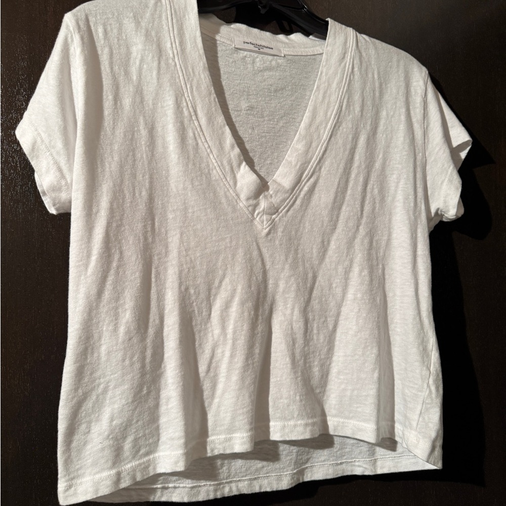 Perfectwhitetee Crisp White V-Neck Tee